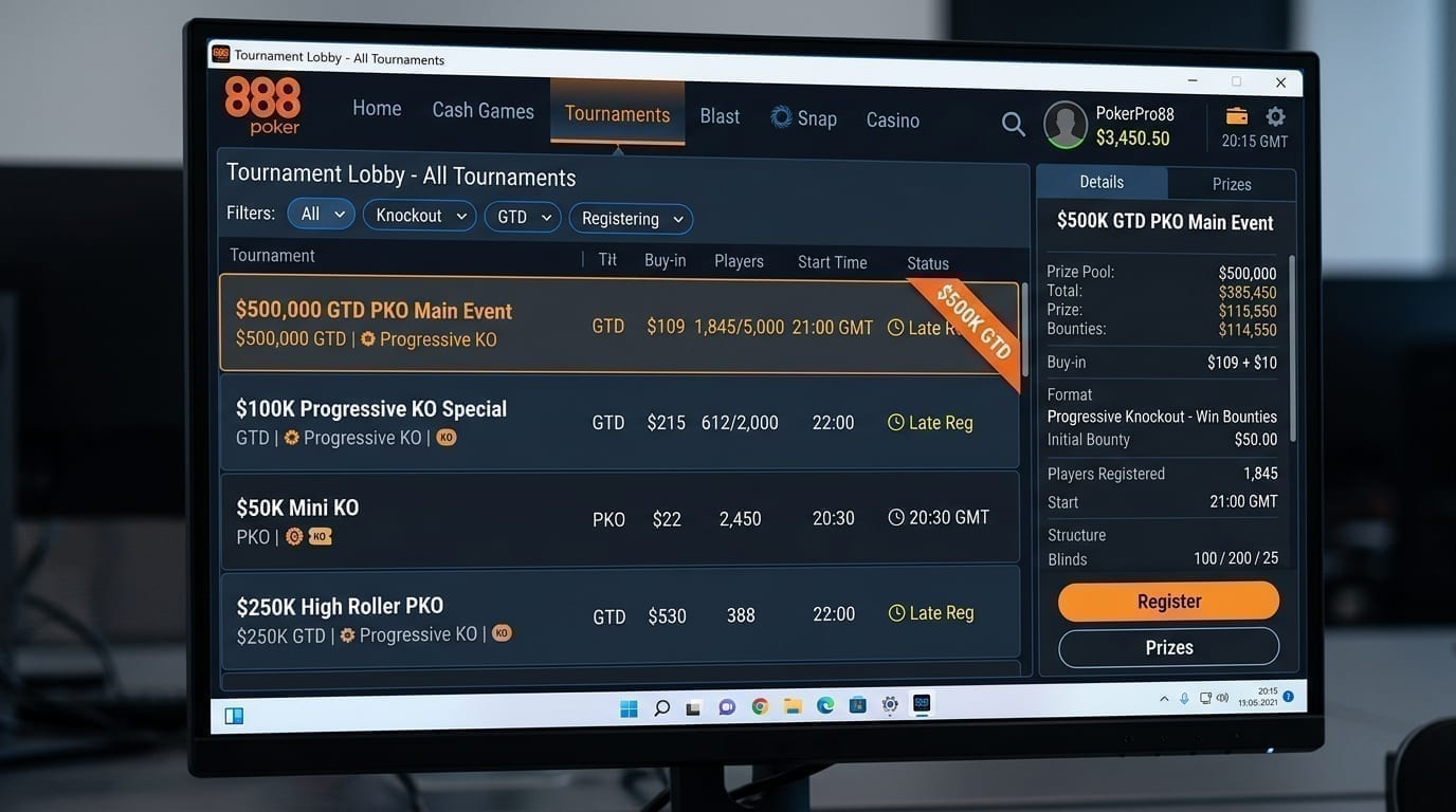 888poker Brings Back Knockout Games This March with $500K in Total Guarantees