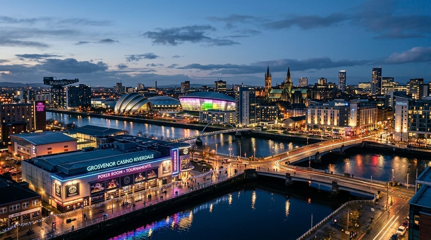 Glasgow skyline showcasing the city's vibrant poker destination
