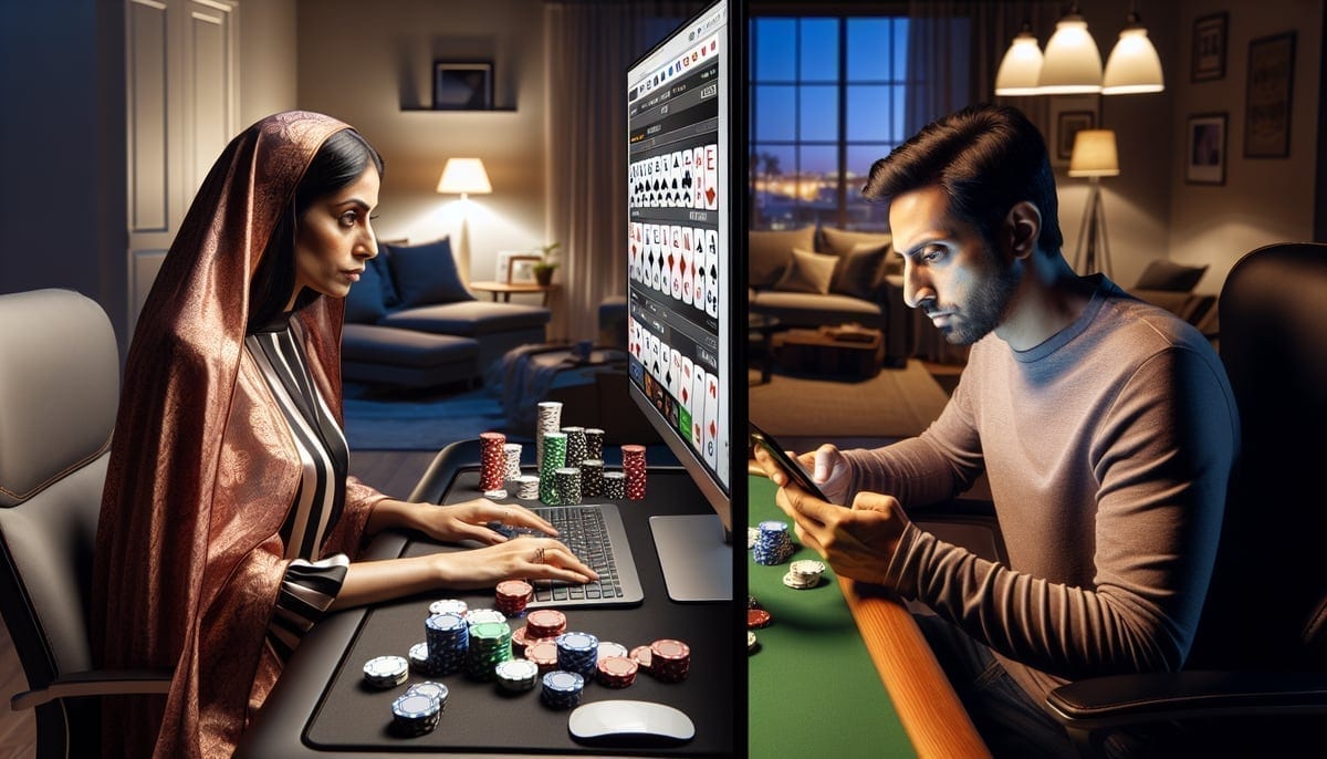 Players from Alberta and Ontario at shared online poker tables