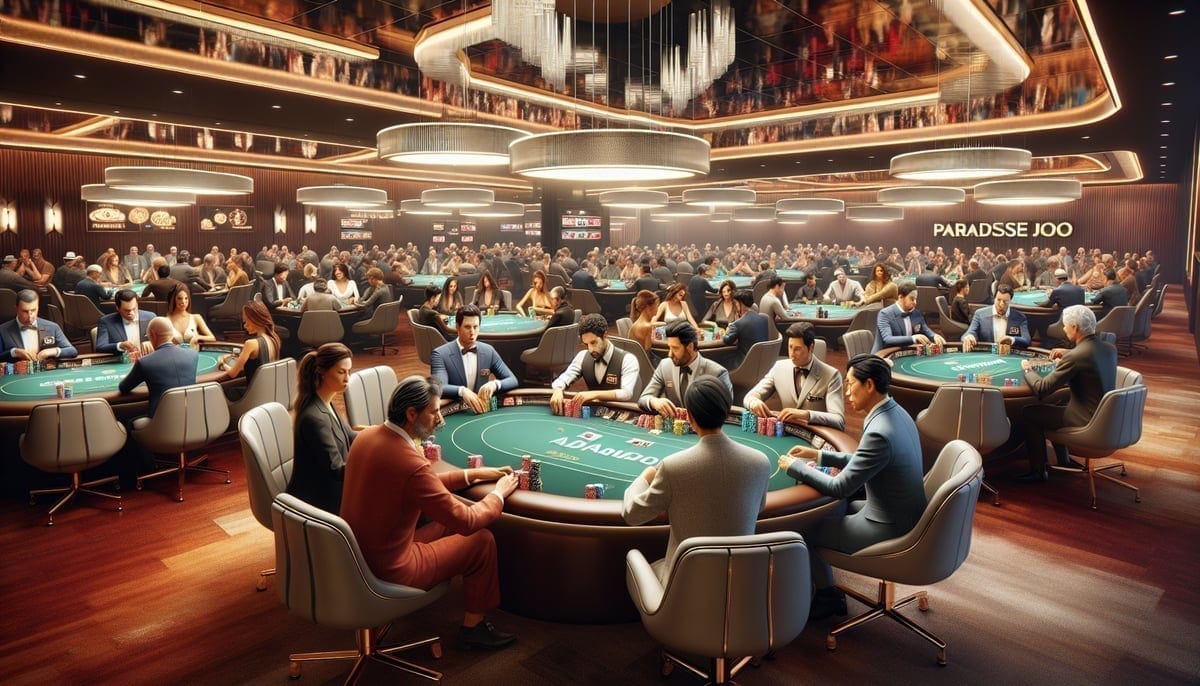 Tournament action at Paradise City casino poker room