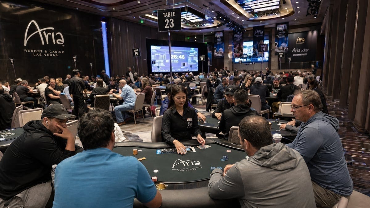 ARIA poker room during a major championship event