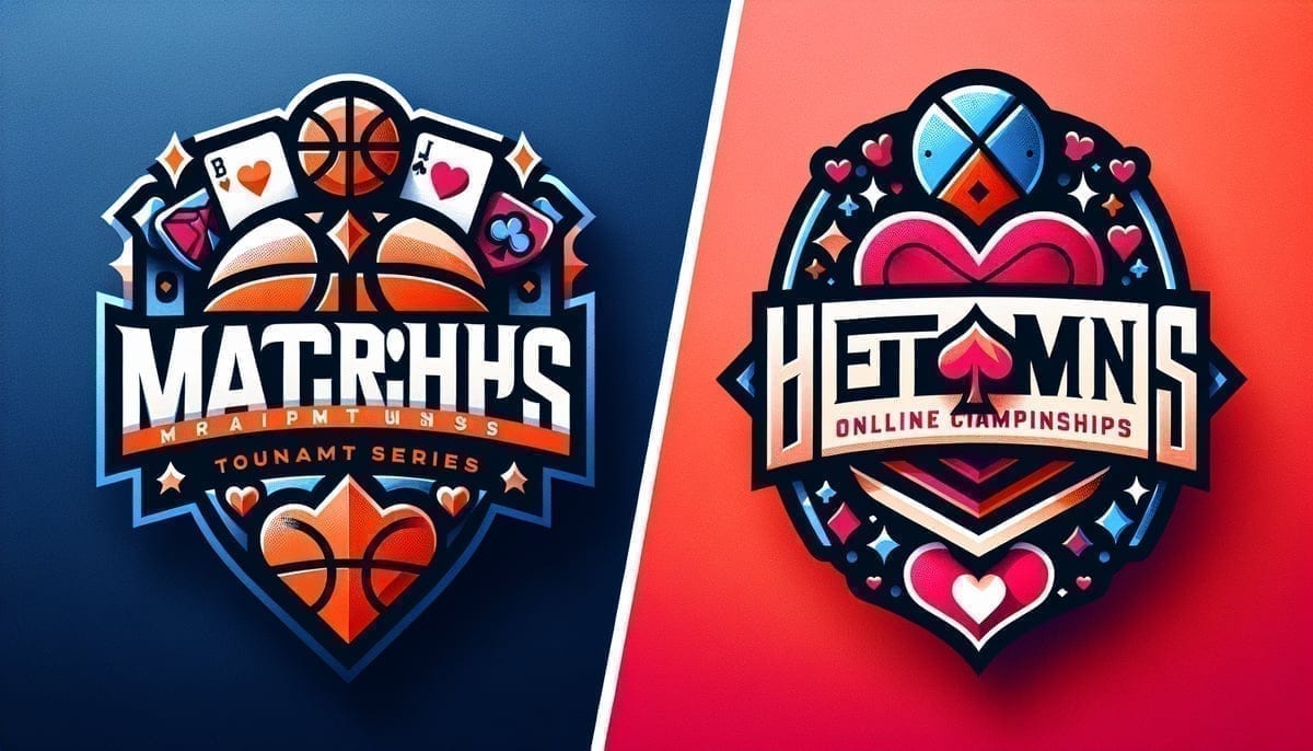 BetMGM's March Matchups and Heart Online Championships tournament series logos
