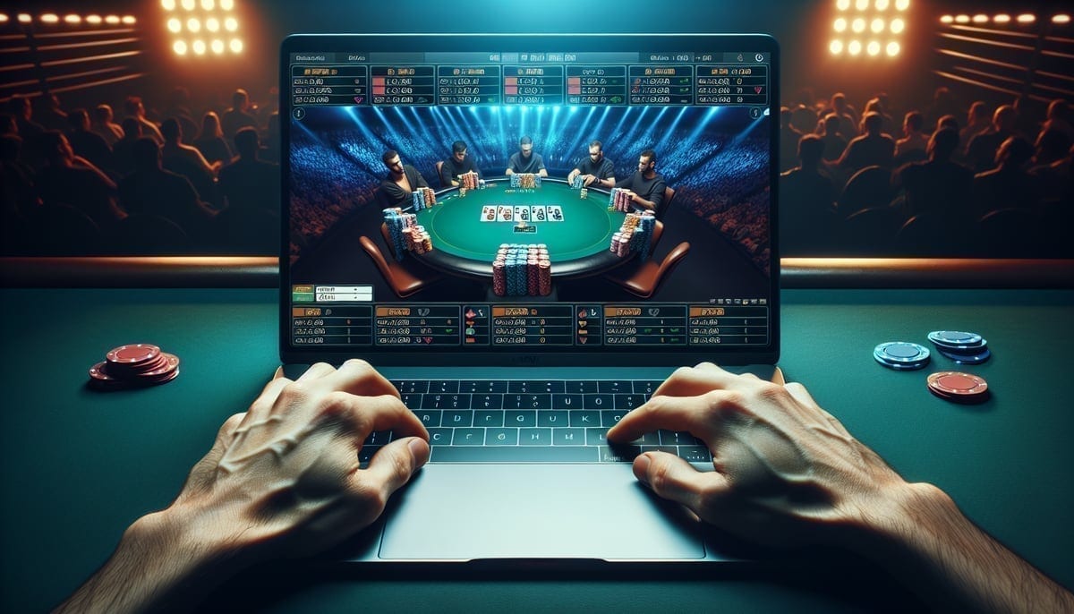 Online poker player competing in BetMGM tournament series