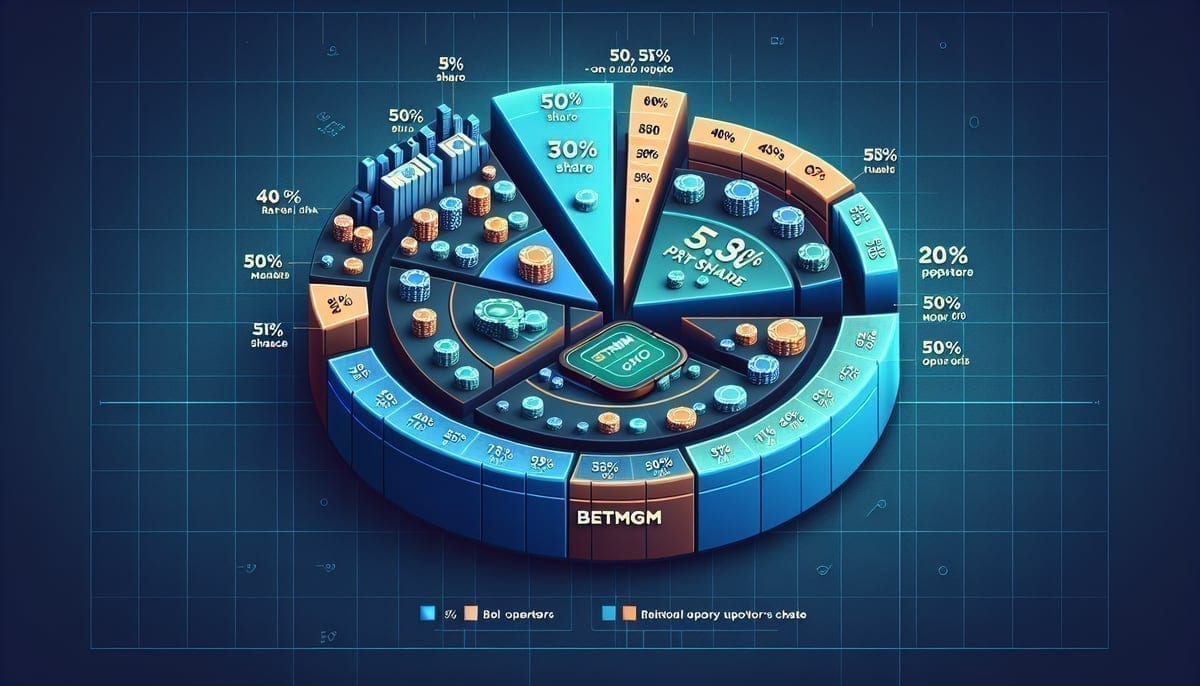 Market share chart showing BetMGM's dominance in New Jersey online poker