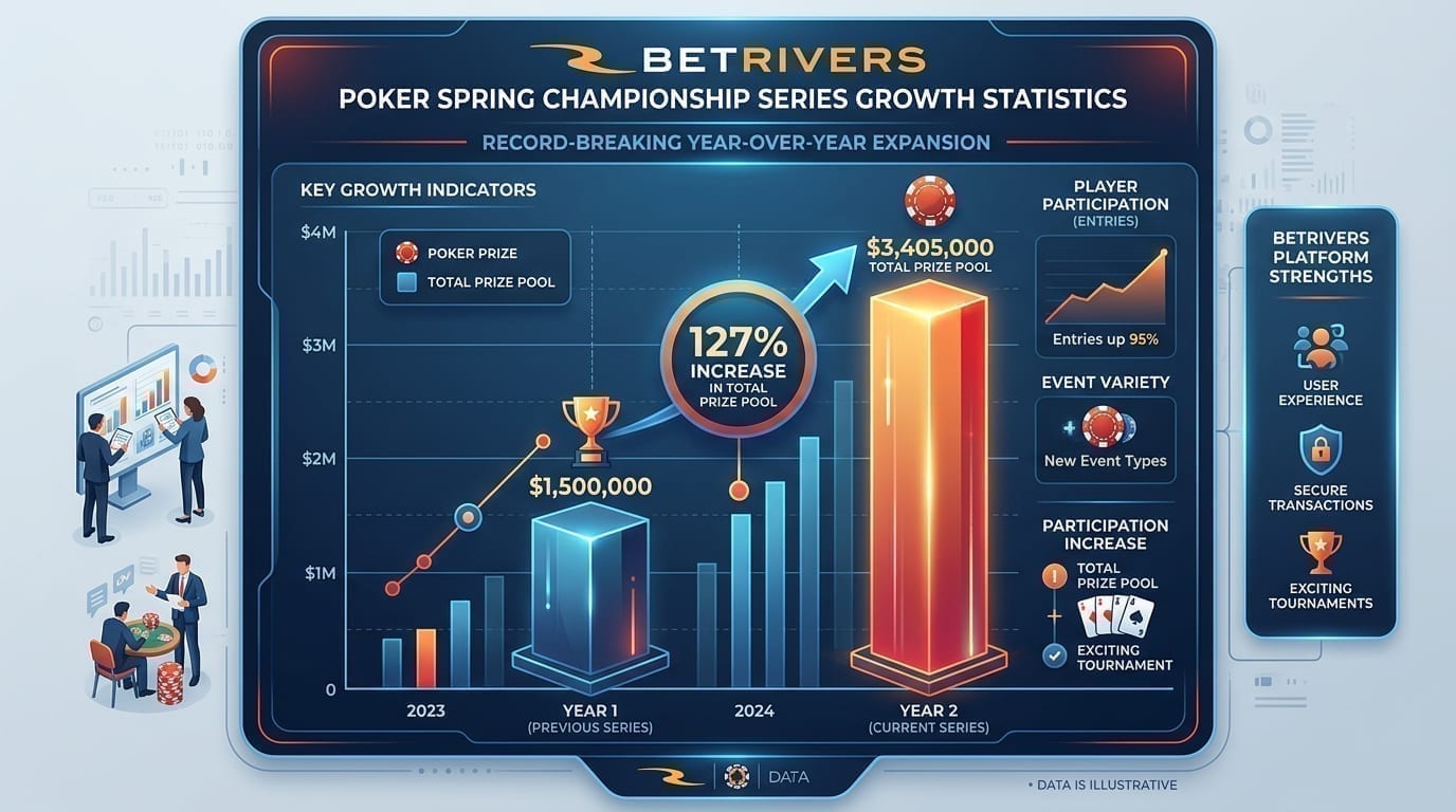 BetRivers Poker Spring Championship Series growth statistics chart