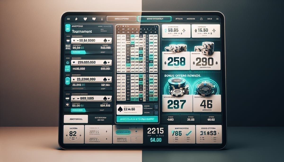 BetRivers Poker tournament schedule and bonus offers interface