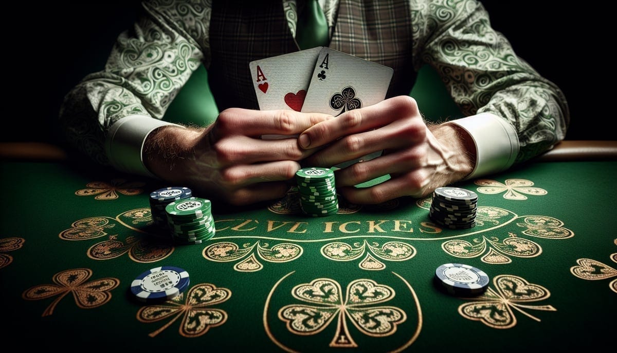 Poker player with winning hand during promotional period