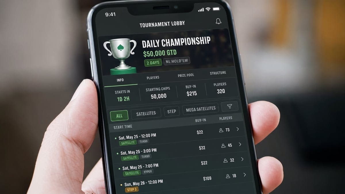 BetRivers new mobile tournament lobby interface