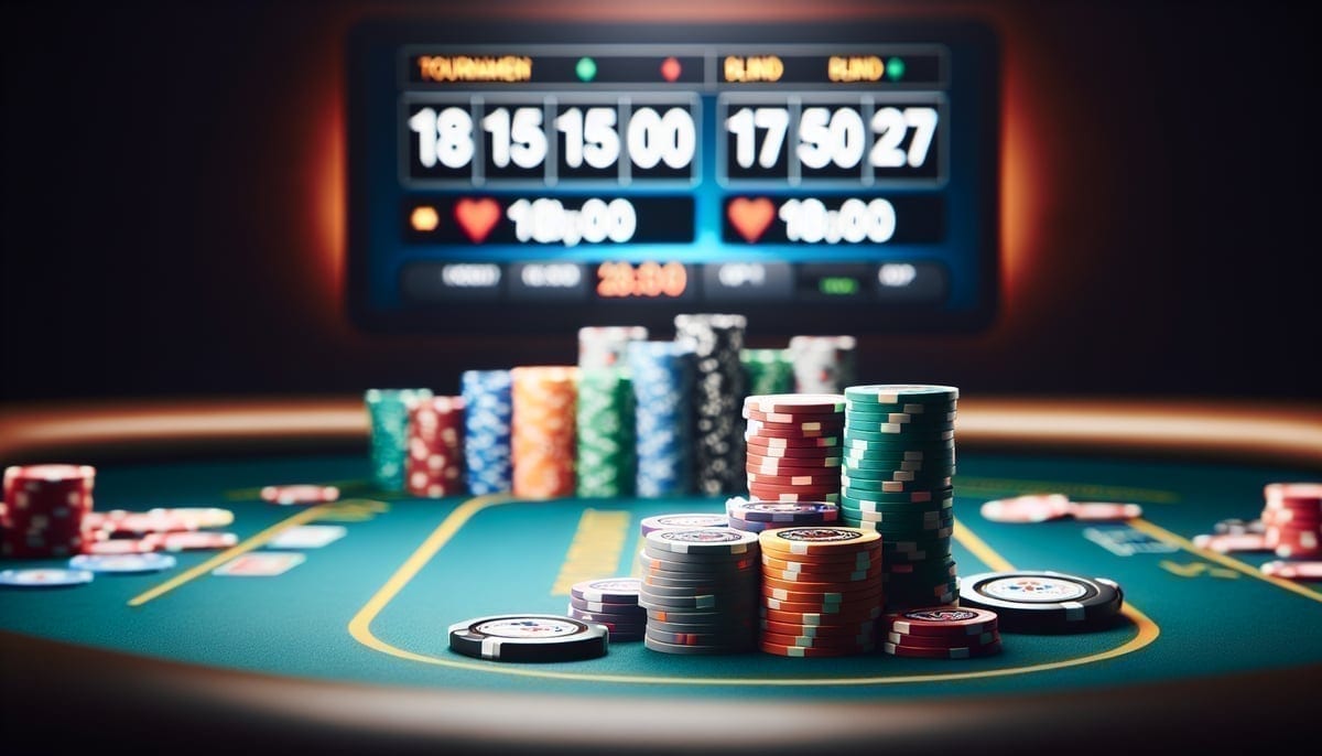 Borgata tournament chips and clock display