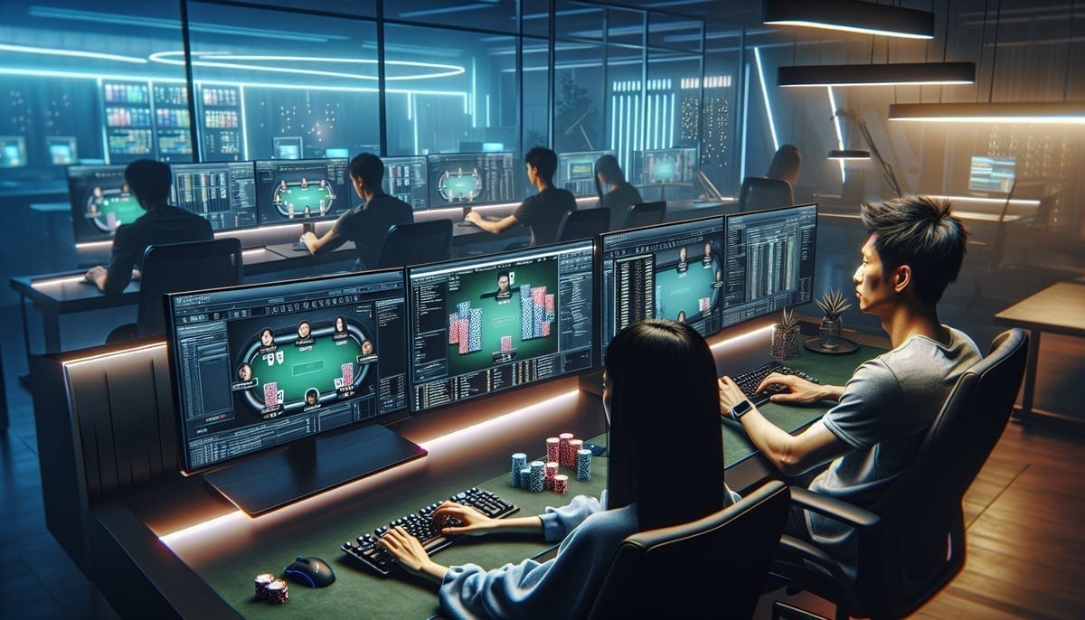 Software developers working on online poker platform development