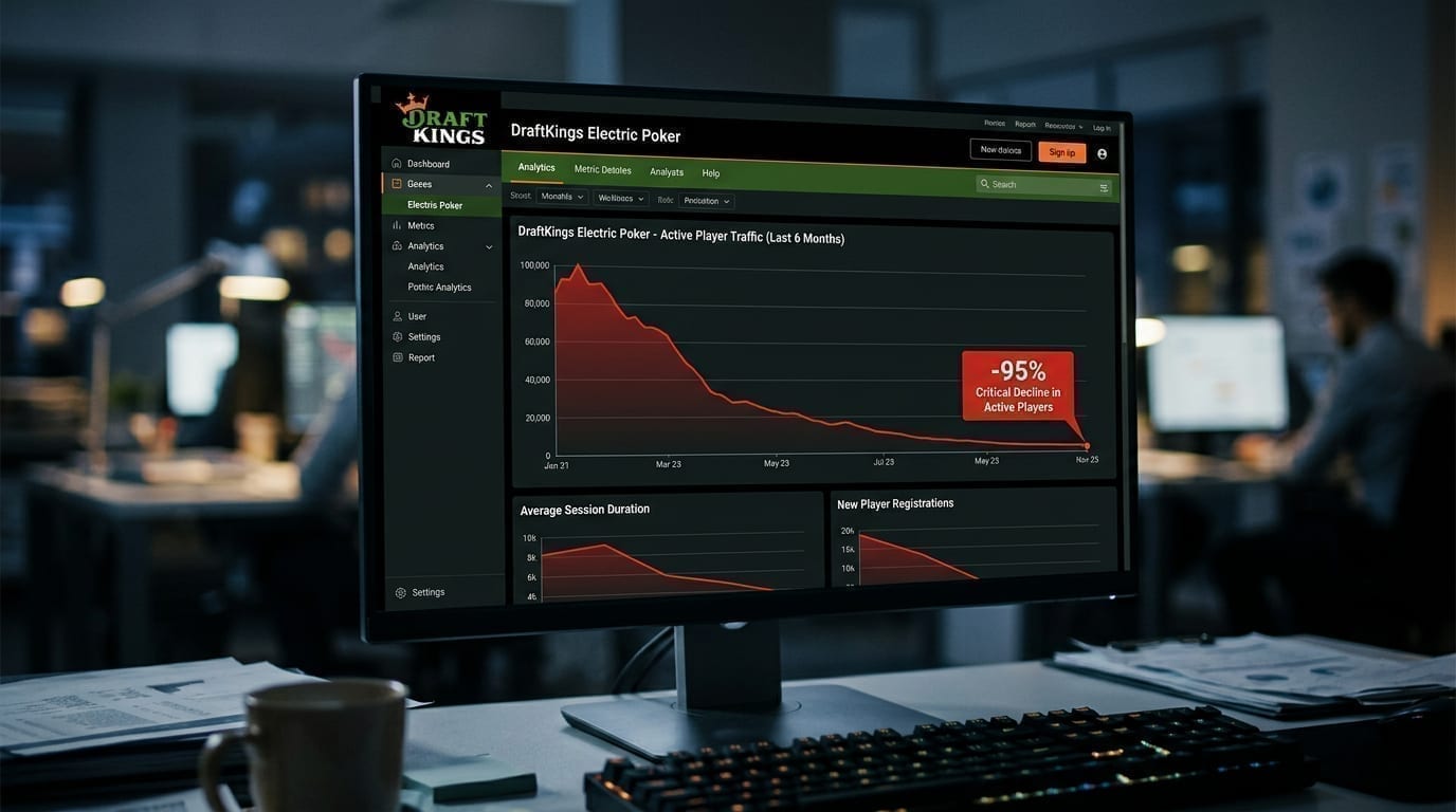 DraftKings' Electric Poker Loses 95% of Players in 18 Months Following Forced All-In Format