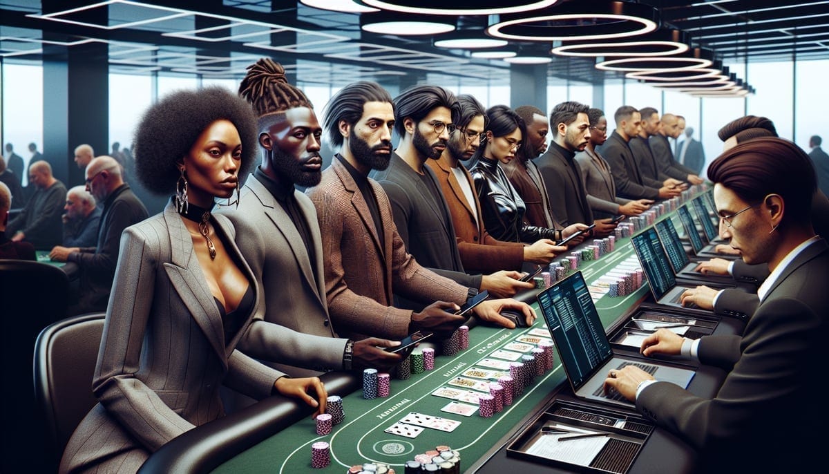 Players registering for online poker tournament series