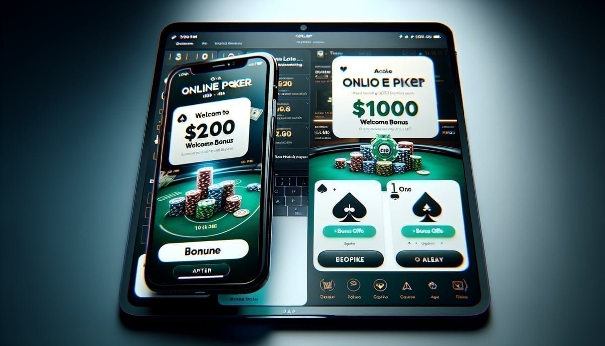 FanDuel Poker welcome bonus displayed on mobile and desktop devices