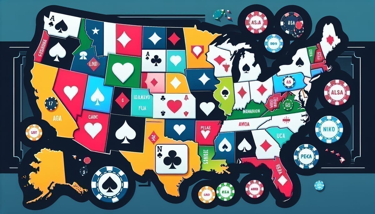 Map showing GiddyUp availability across 17 US states