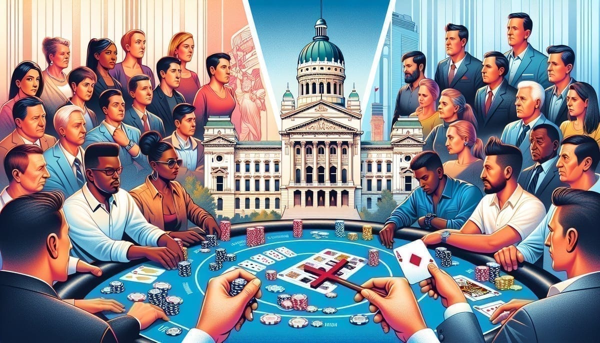 Indiana legislation banning sweepstakes casinos while allowing poker