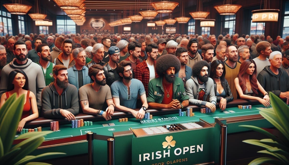Players queuing to register for Irish Open qualifiers