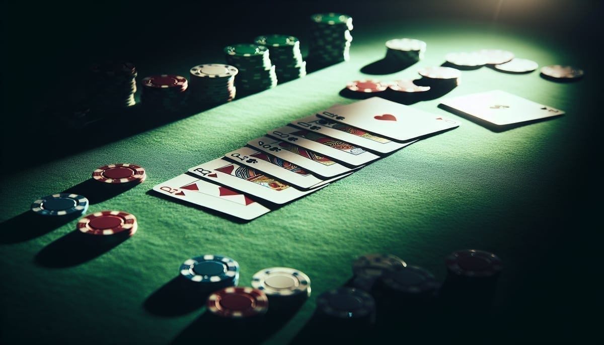 Face-down poker cards on a poker table
