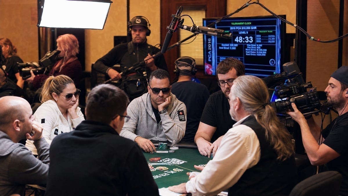 Reality TV cameras surrounding a poker table during filming