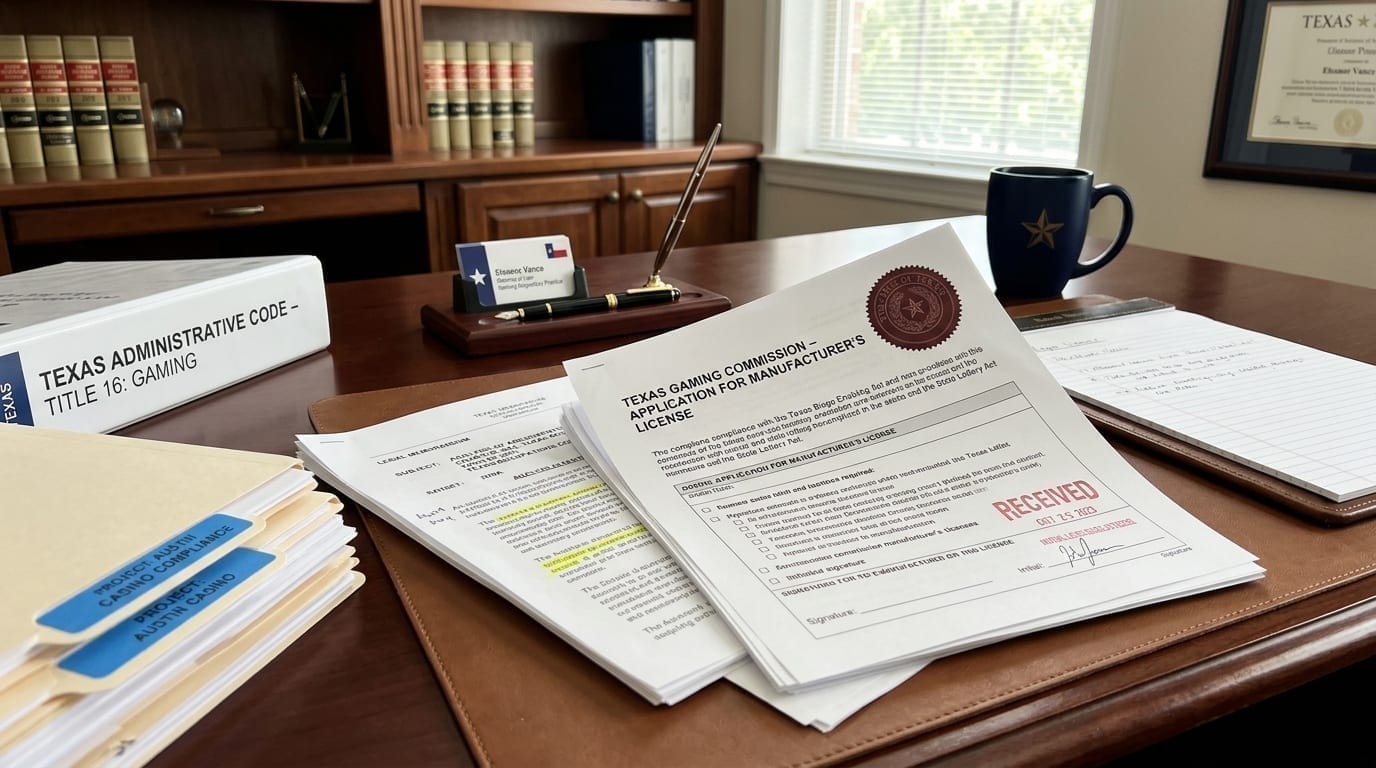 Legal documents and regulatory papers related to Texas gaming laws