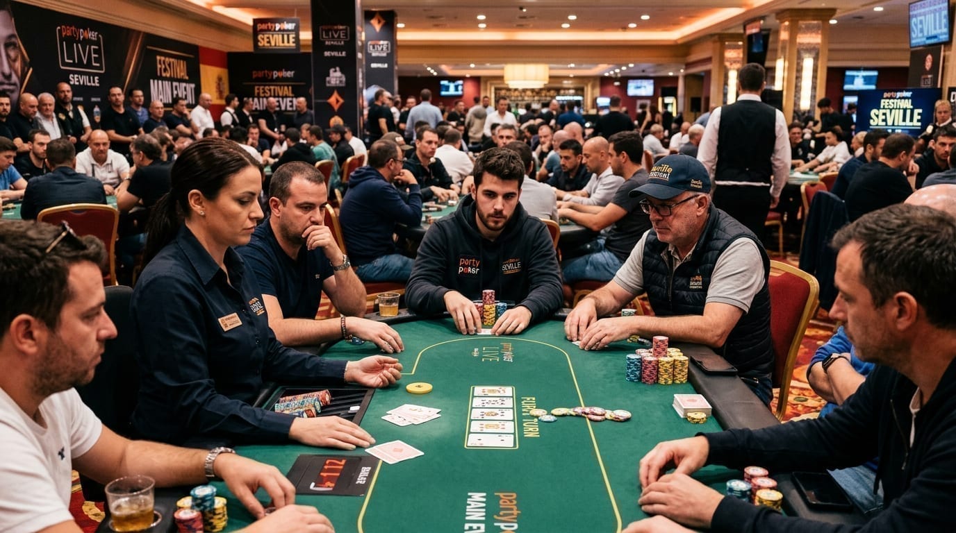 Poker tournament action at PartyPoker Seville series