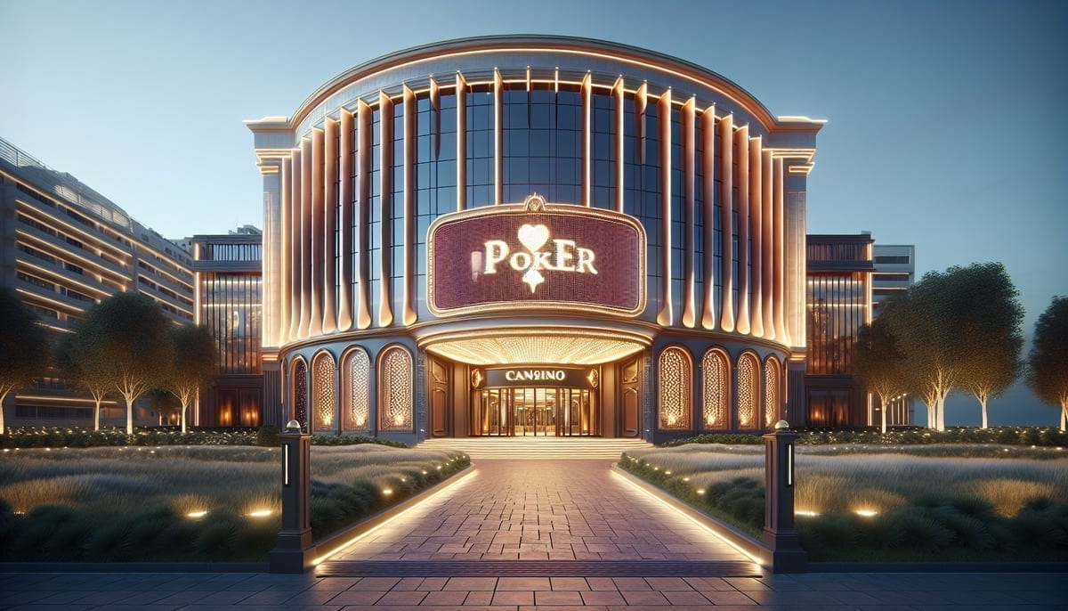 Barcelona Casino exterior with PartyPoker signage