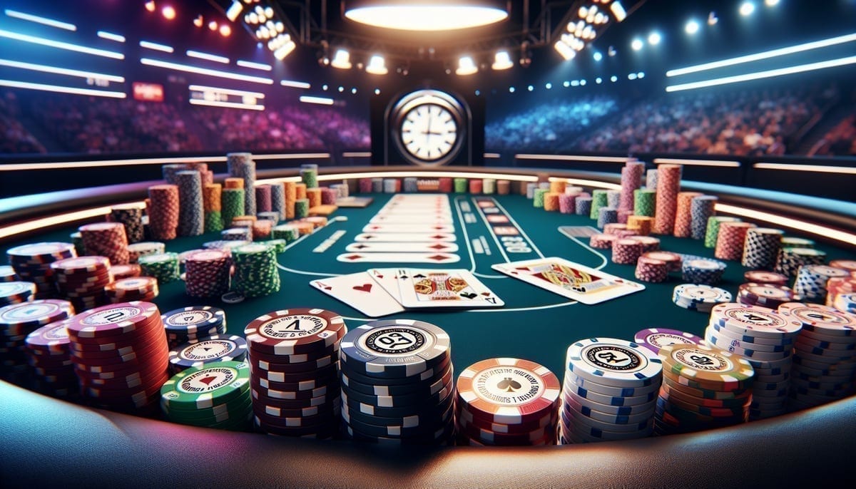 Triton Poker Series tournament chips and cards