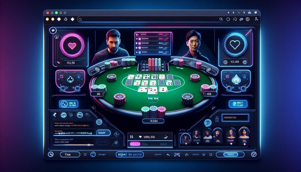 Modern online poker interface showing the new PokerStars x FanDuel platform