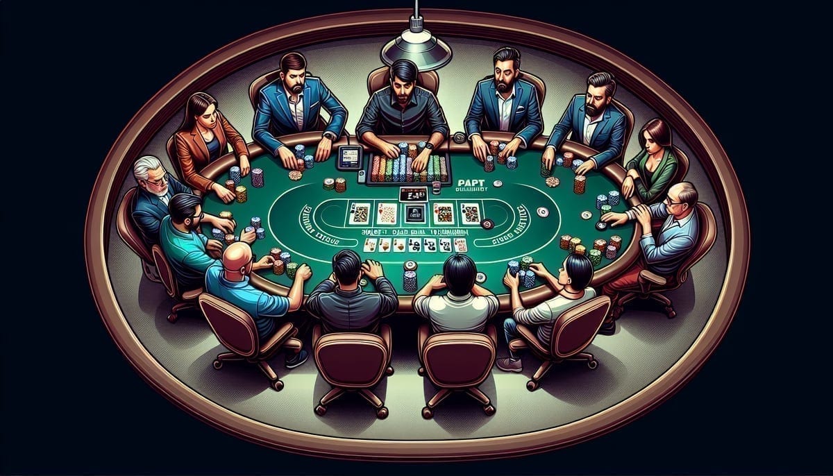 Smart dealer button in use during a live poker tournament