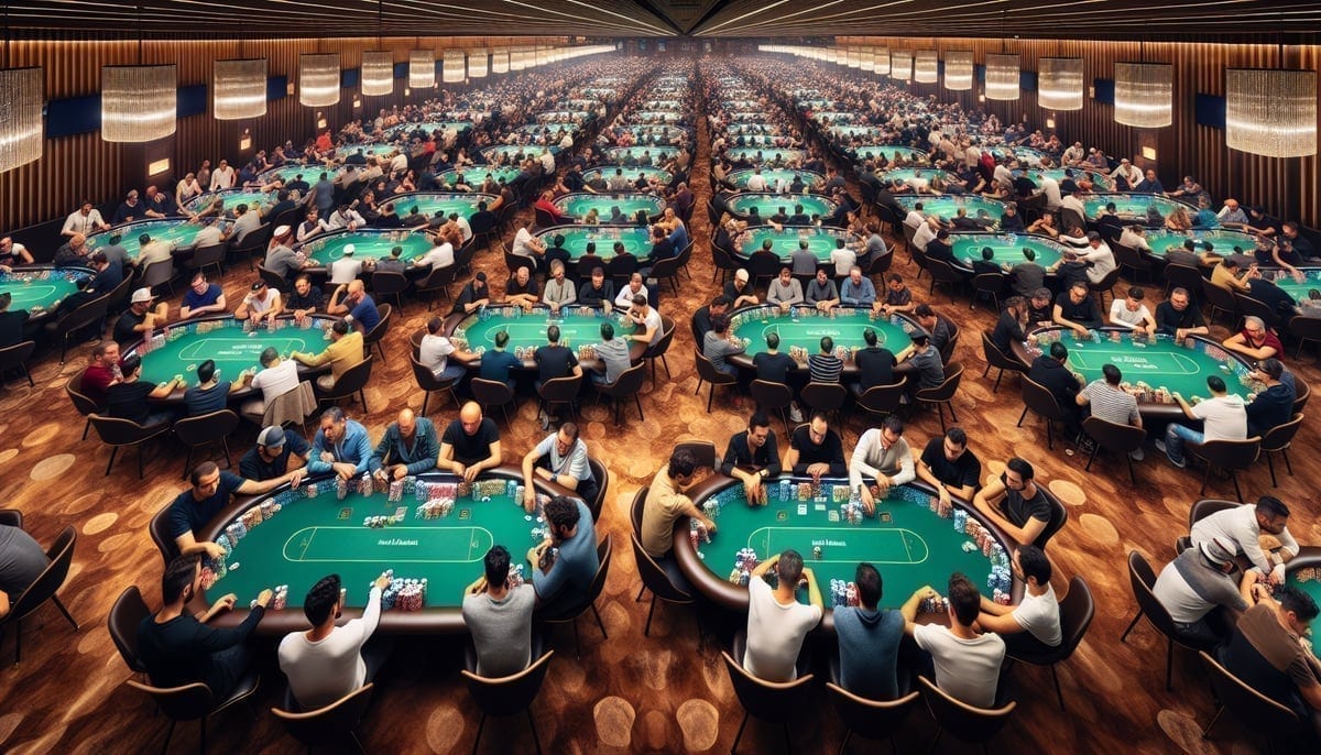 WSOP Europe tournament room filled with players