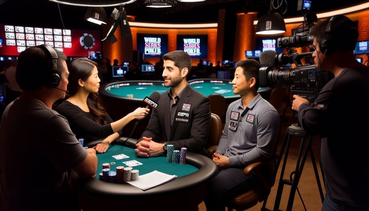 ESPN interviewing WSOP Main Event finalist