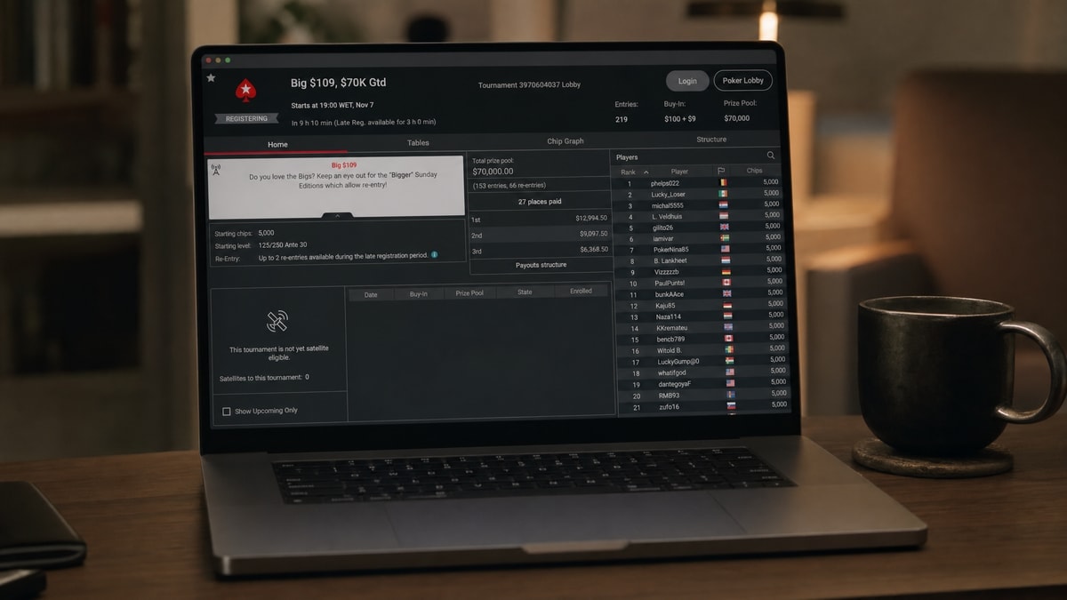 An online poker setup, representing WSOP Online Circuit ring winners