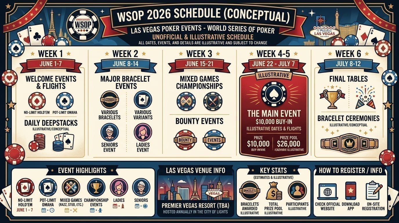 WSOP 2026 Schedule - Las Vegas poker events