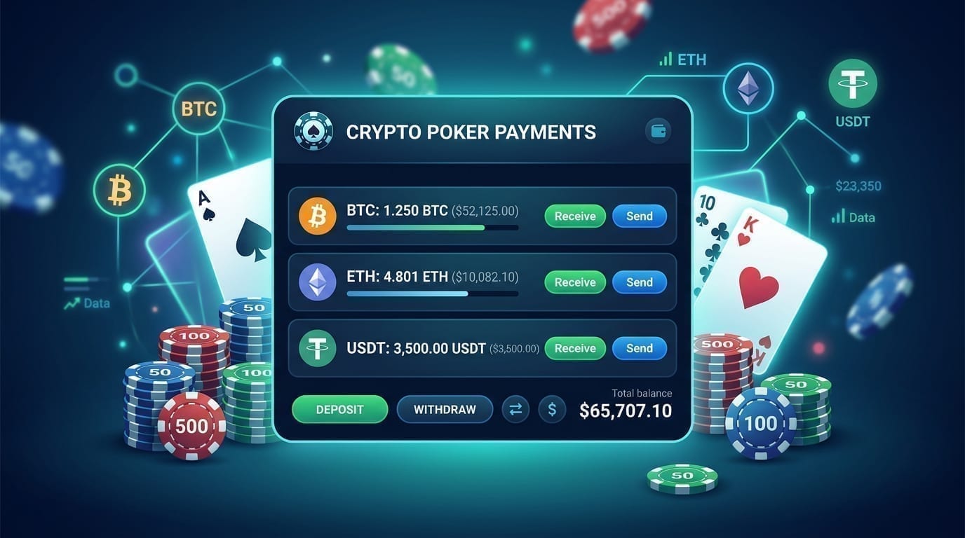 CoinPoker crypto payments - USDT, Bitcoin, Ethereum deposits and instant withdrawals